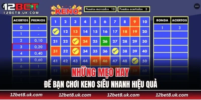 Những mẹo hay để bạn chơi Keno siêu nhanh hiệu quả